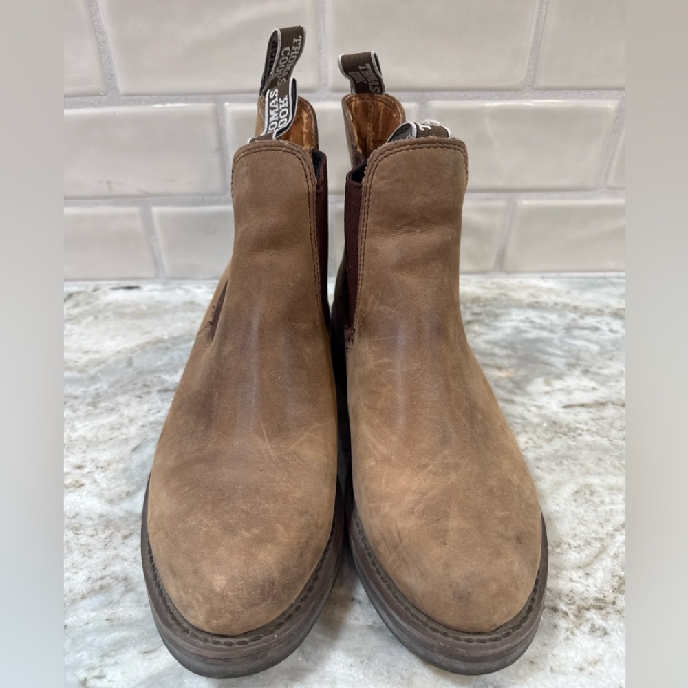 Thomas Cook Brown Suede Chelsea Boots – Women’s 6.5 EW (Extra Wide)